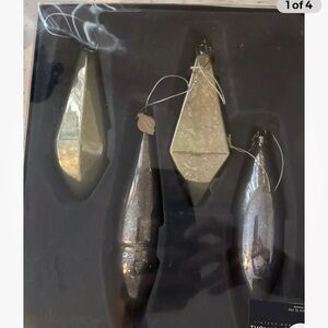 THOMAS OBRIEN Vintage Modern Holiday Collection Set of 4 Pendant  Ornaments